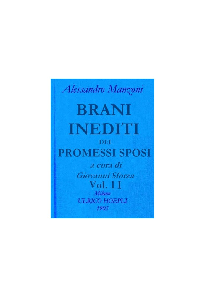Book Unpublished songs from The Betrothed, vol. 2 Works by Alessandro Manzoni vol. 2 part 2
