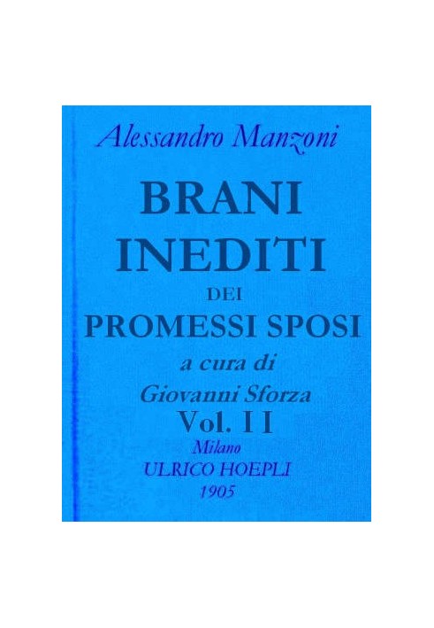 Book Unpublished songs from The Betrothed, vol. 2 Works by Alessandro Manzoni vol. 2 part 2