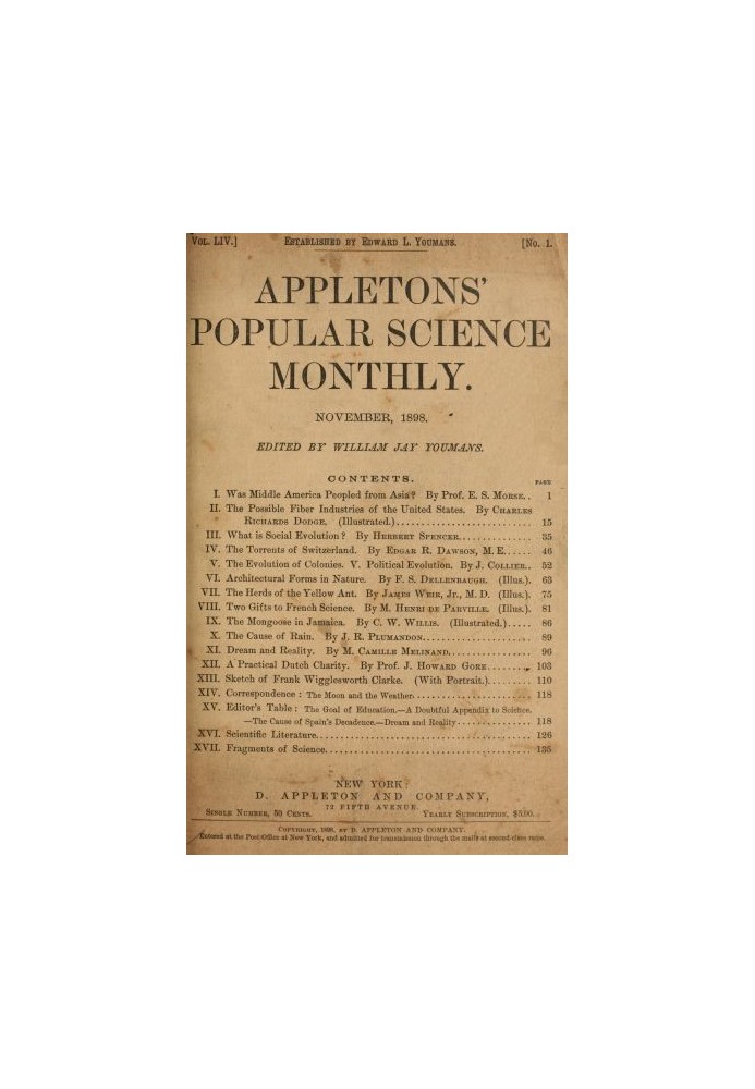 Book Appletons' Popular Science Monthly, November 1898 Volume 54, November 1898