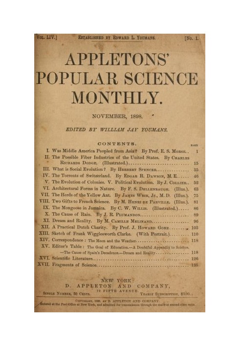 Book Appletons' Popular Science Monthly, November 1898 Volume 54, November 1898