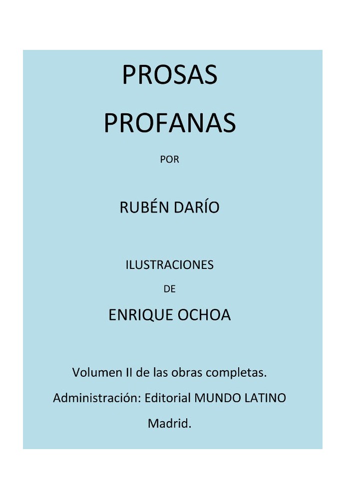 Book Profane Prose Complete Works Vol. II