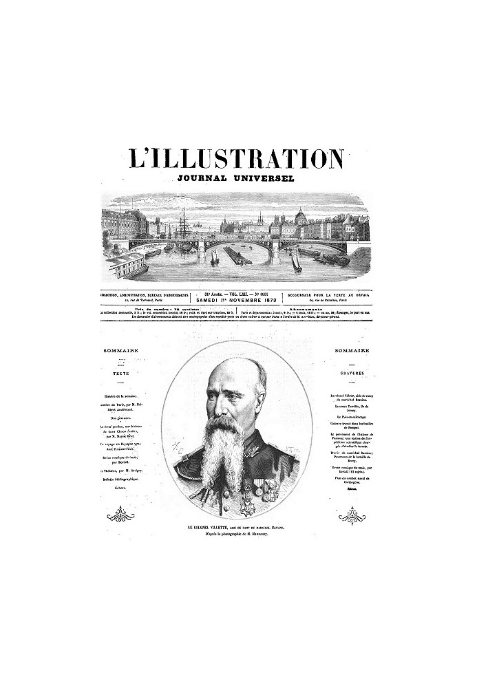 Книга L'Illustration, № 1601, 1 ноября 1873 г.