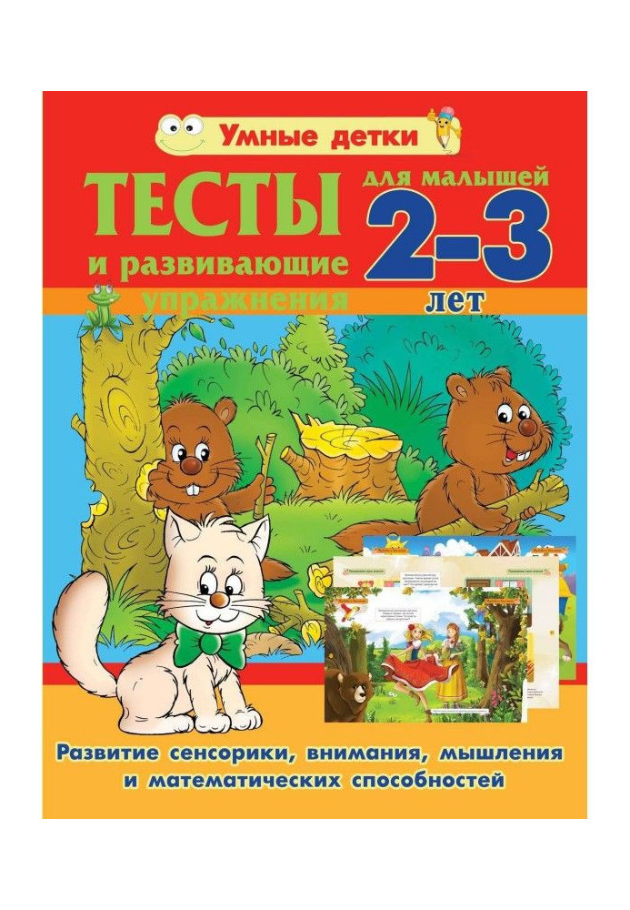 Book Tests and developmental exercises for kids 2-3 years old. Development of sensory, attention, thinking and mathematical abil
