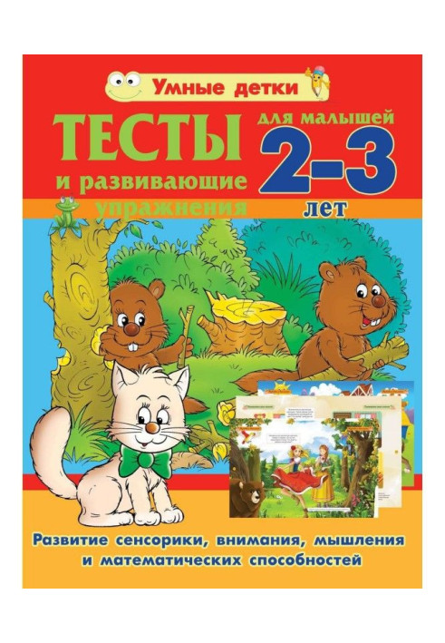 Book Tests and developmental exercises for kids 2-3 years old. Development of sensory, attention, thinking and mathematical abil