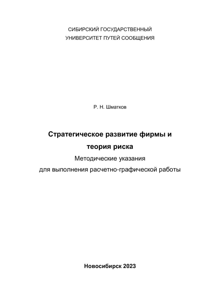 Book Strategic development of the company and risk theory. Guidelines for performing calculation and graphic work