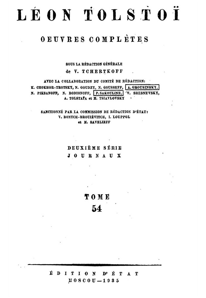 Book PSS. Volume 54. Diary, notebooks and individual entries, 1900-1903.