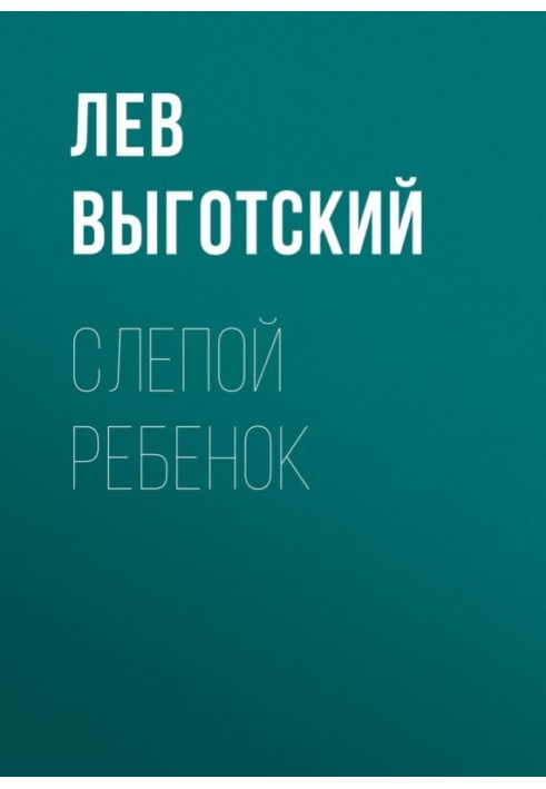 Книга Слепой ребенок