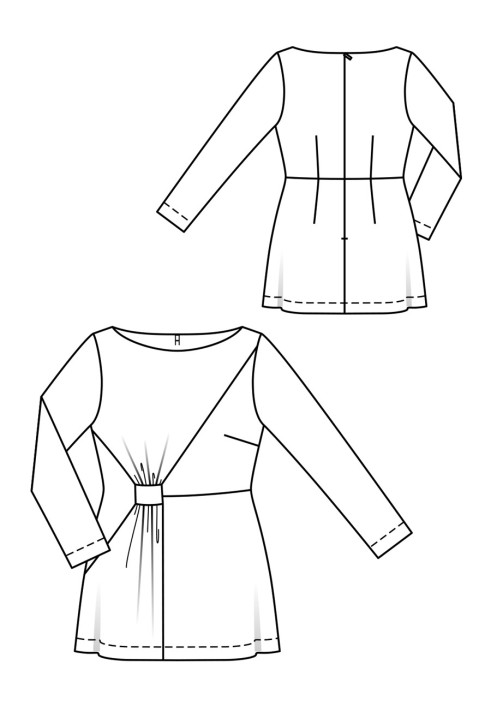 Pattern Tunic with asymmetrical drape (Burda 10/2019, pattern number 125)
