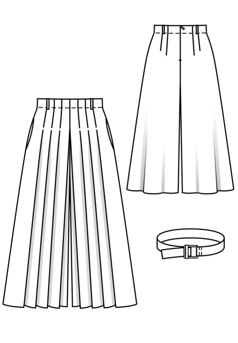 Pattern Skirt-trousers with removable belt (Burda 7/2018, pattern number 108)