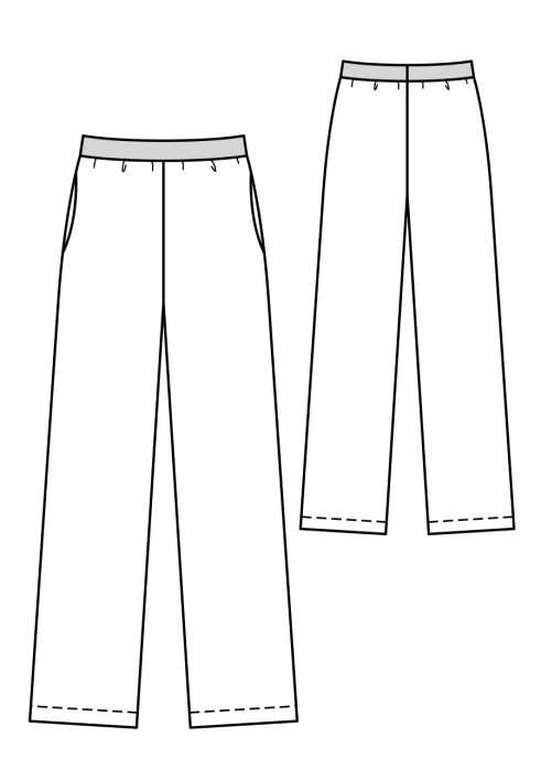 Pattern Knitted trousers on a contrasting belt (Burda 2/2019, pattern number 112)