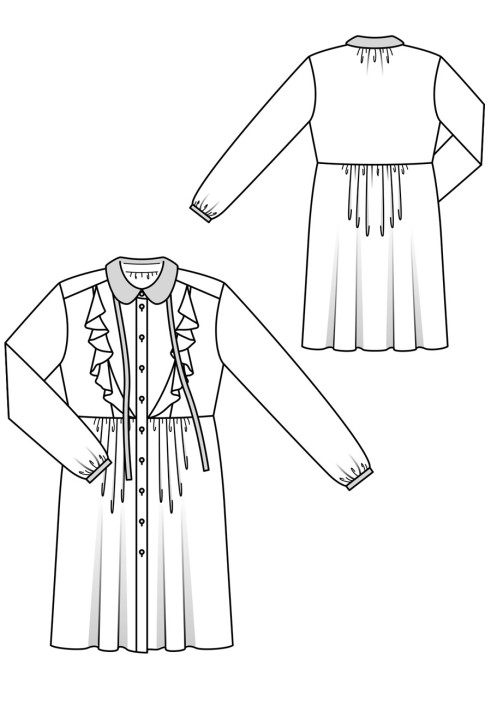 Pattern A cut-off dress with a lush skirt (Burda 11/2017, pattern number 126)