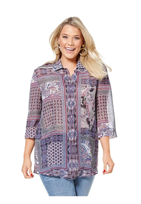 Pattern Blouse-shirt with short sleeves (Burda 2/2016, pattern number 6614 B)