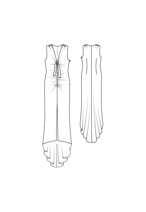 Pattern Wedding dress with a narrow cut and a long train (Burda 3/2011, pattern number 111)