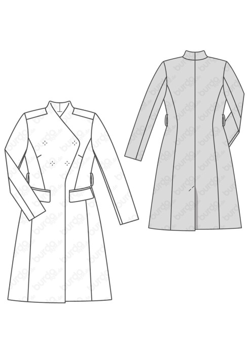 Pattern Slim-fit coat with stand-up collar (Burda 2/2019, pattern number 6290 B)