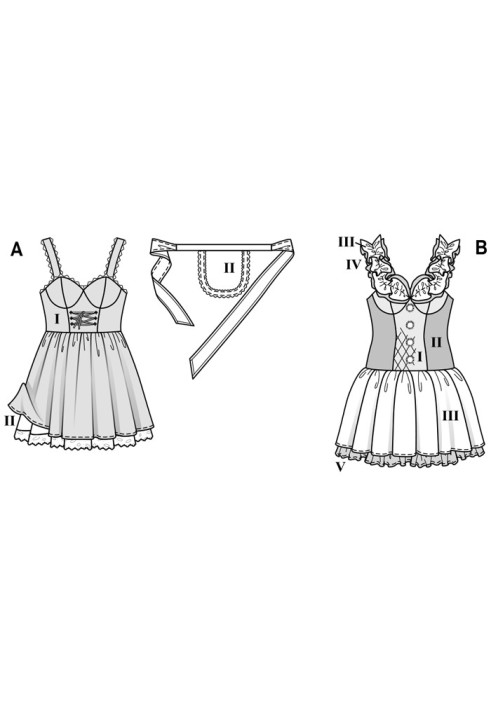 Pattern Carnival costume "Harlequin" (Burda 2/2018, pattern number 2354 B)