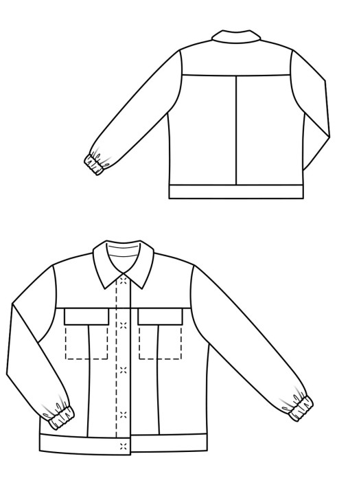 Выкройка Жакет в стиле джинсовой куртки (Burda 1/2020, № выкройки 124 B)