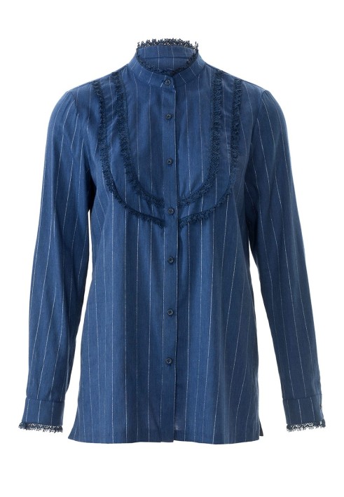 Pattern Blouse shirt with plastron and stand-up collar (Burda 2/2017, pattern number 6460 B)