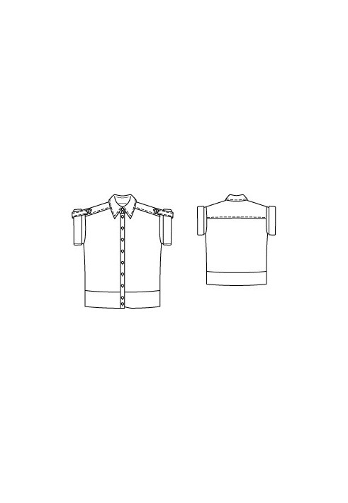 Pattern Blouse-shirt with short sleeves (Burda 6/2012, pattern number 142)