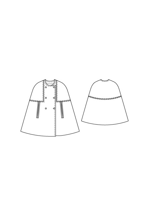 Double-breasted cape cape pattern (Burda 8/2012, pattern number 132)