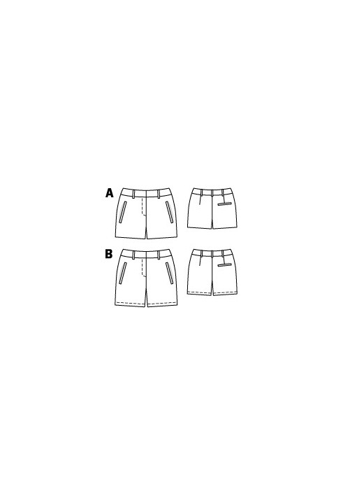 Pattern Poplin shorts in safari style (Burda 2/2011, pattern number 122 B)