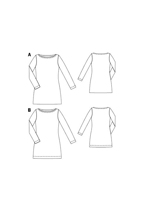 Pattern Long pullover of a fitted silhouette (Burda 1/2011, pattern number 123 B)