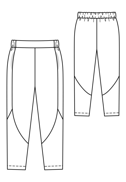 Pattern Pants on an elastic waist and with relief seams (Burda 8/2018, pattern number 122 B)