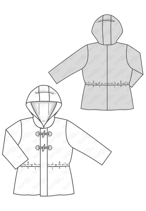 Pattern Half coat in the style of a duffle coat (Burda 2/2018, pattern number 9329 B)