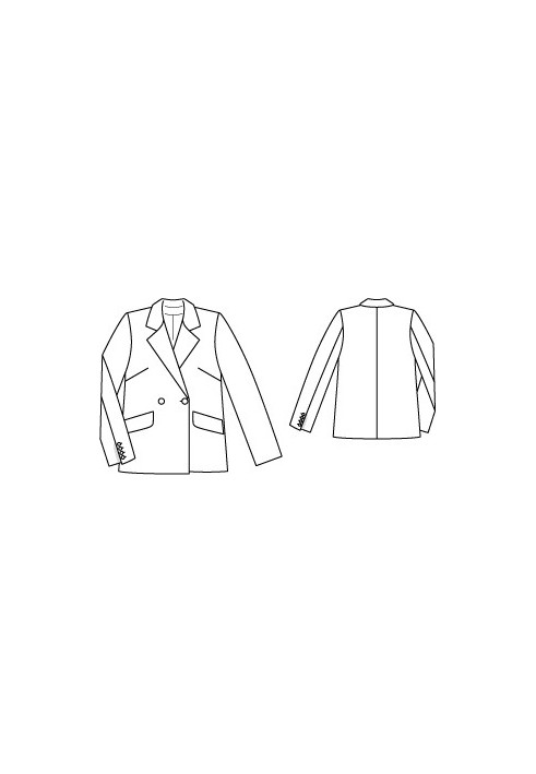 Pattern Double-breasted straight-cut blazer jacket (Burda 2/2010, pattern number 128)