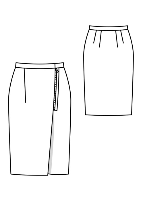 Pattern Pencil skirt with asymmetric fastening (Burda 8/2017, pattern number 102)