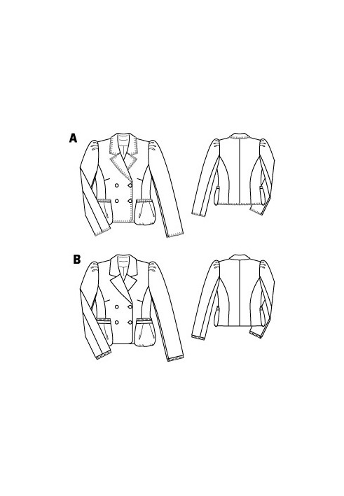 Pattern Jacket-yanker from felt loden (Burda 9/2011, pattern number 122 B)