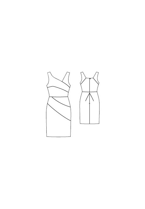 Pattern Sheath dress with relief seams (Burda 4/2016, pattern number 119 B)
