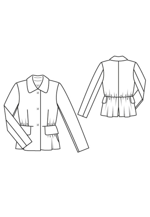 Pattern Jacket with basque (Burda 10/2015, pattern number 114 A)