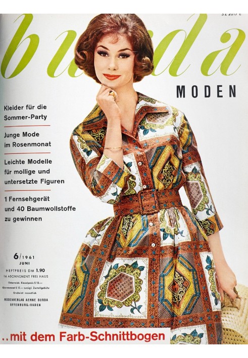 Выкройка Платье винтажное из Burda Moden 6/1961 (Burda 7/2019, № выкройки 120)