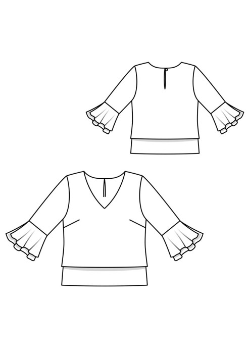 Pattern Two-layer straight-cut blouse (Burda 10/2017, pattern number 111 A)