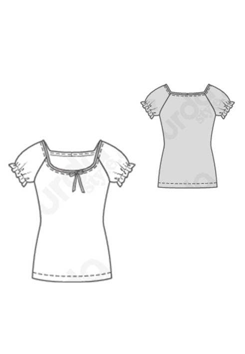 Pattern Knitted top with a wide neckline (Burda 1/2020, pattern number 6202 B)