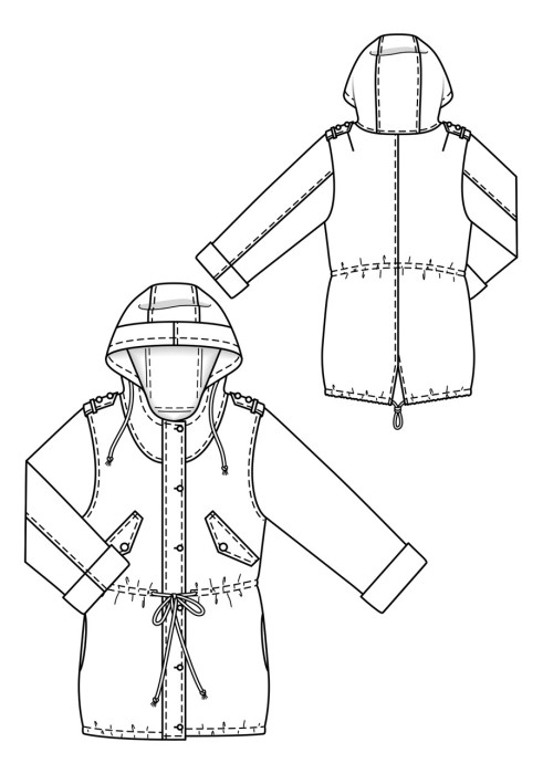 Park pattern of a classic cut with slit pockets (Burda 2/2018, pattern number 122)
