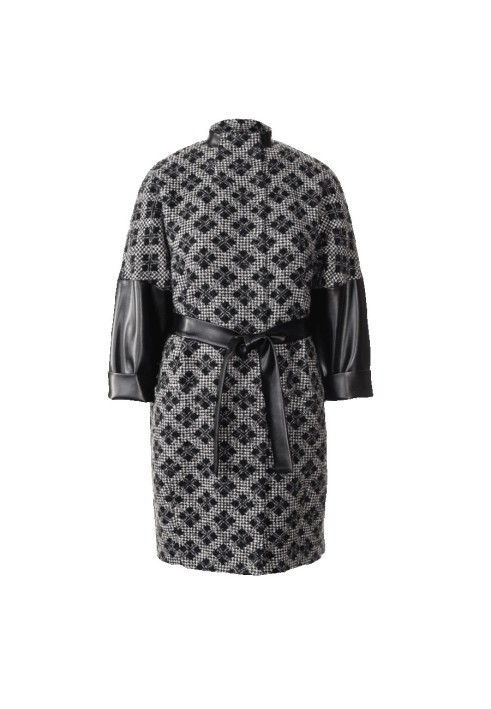 Pattern Coat silhouette balloon with leather belt (Burda. Fashion Plus 2/2017, pattern number 412 B)