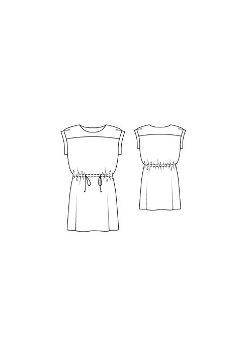 Pattern Sleeveless dress with drawstring at the waist (Burda 2/2011, pattern number 116)
