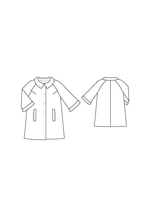 Pattern A-line coat with raglan 3/4 sleeves (Burda 3/2010, pattern number 101 B)