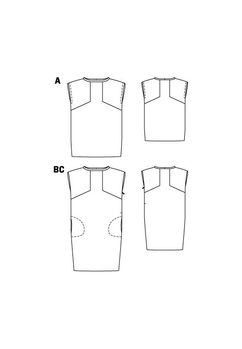 Выкройка Платье шелковое просторного кроя (Burda 2/2012, № выкройки 119 B)