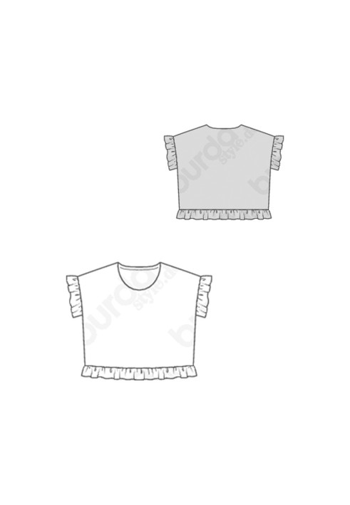 Pattern Blouse of a spacious silhouette with frills (Burda 1/2020, pattern number 6243 B)