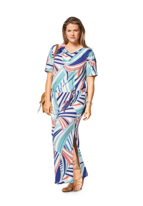 Pattern Knitted dress with a "swing" neckline (Burda 1/2018, pattern number 6448 A)