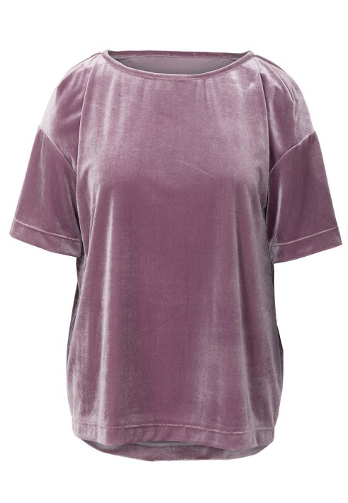 Pattern Velvet t-shirt with pleats on the shoulders (Burda 2/2019, pattern number 6260 A)