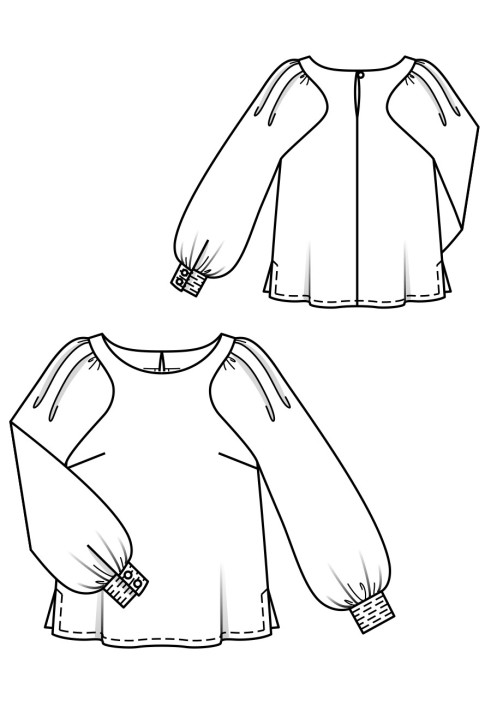 Pattern Blouse with shaped armholes (Burda 1/2018, pattern number 116)