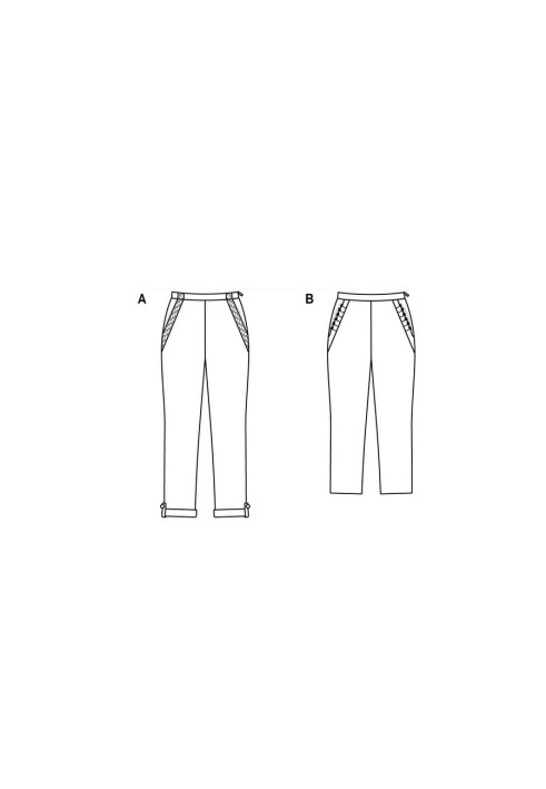 Pattern Pants-pipes on a narrow belt (Burda 1/2020, pattern number 6242 A)