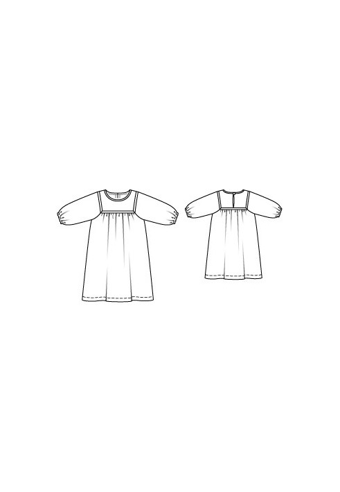 Pattern Empire silhouette dress made of linen (Burda 7/2011, pattern number 144)