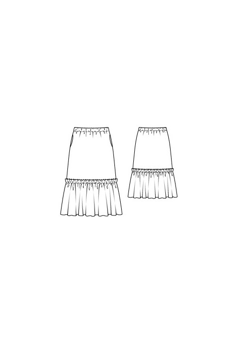 Pattern Maxi skirt with a wide frill (Burda 3/2012, pattern number 130)