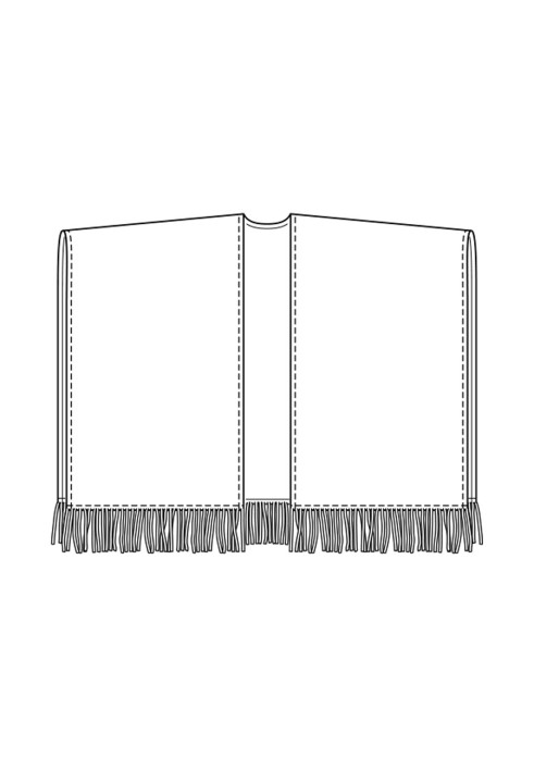 Pattern Cape of spacious cut with fringe (Burda. Fashion Plus 2/2017, pattern number 415)