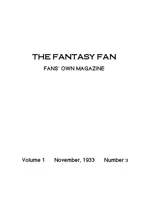 Book The Fantasy Fan, November 1933 The Fans' Own Magazine