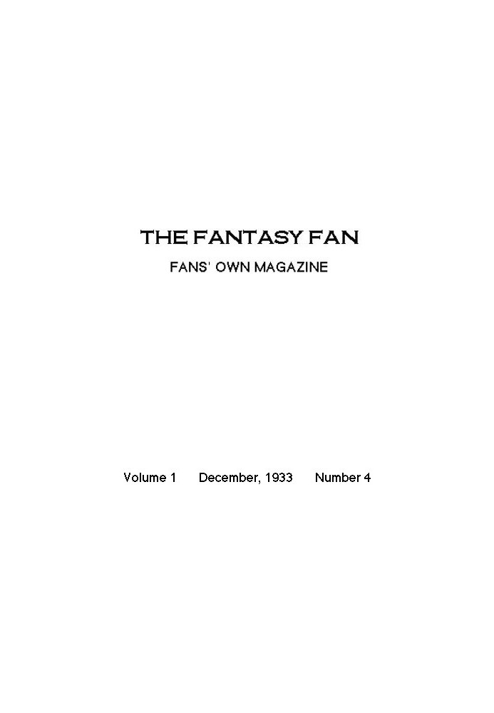 Book The Fantasy Fan, December 1933 The Fans' Own Magazine